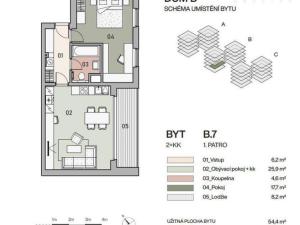 Prodej bytu 2+kk, Praha - Vysočany, Pod Krocínkou, 58 m2