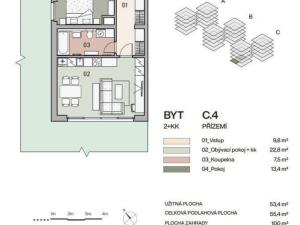 Prodej bytu 2+kk, Praha - Vysočany, Pod Krocínkou, 55 m2