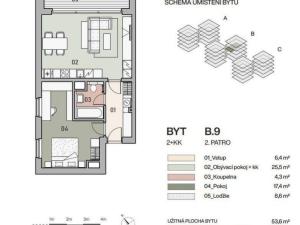 Prodej bytu 2+kk, Praha - Vysočany, Pod Krocínkou, 58 m2