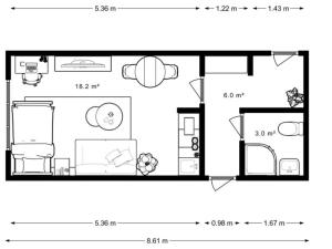 Prodej bytu 1+kk, Hostomice, Dobříšská, 31 m2