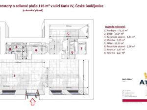 Pronájem obchodního prostoru, České Budějovice - České Budějovice 1, Karla IV., 114 m2