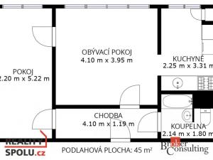 Prodej bytu 2+1, Břeclav - Charvátská Nová Ves, Na Valtické, 45 m2