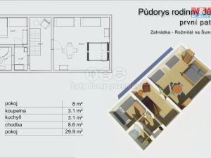 Prodej rodinného domu, Rožmitál na Šumavě - Zahrádka, 150 m2