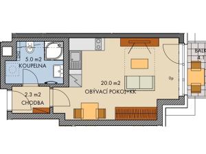 Pronájem bytu 1+kk, Praha - Stodůlky, 32 m2