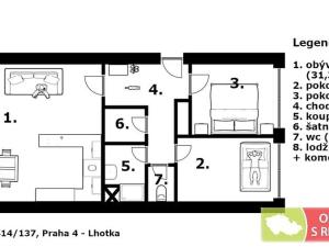 Pronájem bytu 3+kk, Praha - Lhotka, Novodvorská, 68 m2