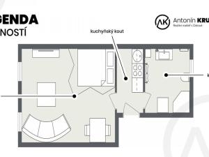 Pronájem bytu 1+kk, Ostrava - Moravská Ostrava, Jílová, 35 m2