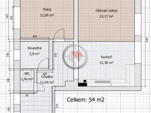 Pronájem bytu 2+kk, Třebíč - Nové Dvory, Křížová, 54 m2