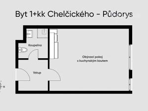 Pronájem bytu 1+kk, České Budějovice, Chelčického, 40 m2