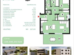 Prodej bytu 4+kk, Šibenik, Chorvatsko, 117 m2