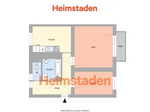 Pronájem bytu 2+1, Ostrava - Mariánské Hory, Korunní, 56 m2