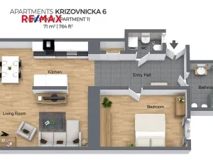 Prodej bytu 2+kk, Praha - Staré Město, Křižovnická, 71 m2