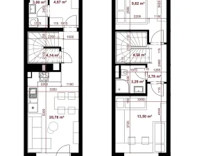 Pronájem bytu 3+kk, Zbýšov, čtvrť Padělky, 71 m2