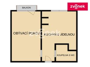 Pronájem bytu 1+1, Bojkovice, 38 m2