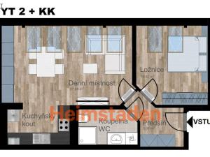 Pronájem bytu 2+kk, Ostrava - Poruba, Havlíčkovo náměstí, 55 m2