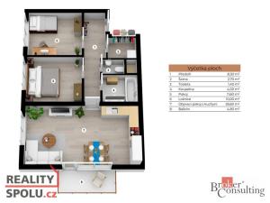 Pronájem bytu 3+kk, Praha - Uhříněves, Františka Diviše, 71 m2