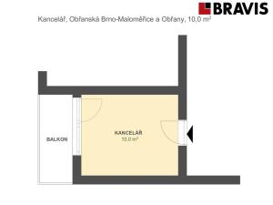 Pronájem kanceláře, Brno - Maloměřice, Obřanská, 10 m2