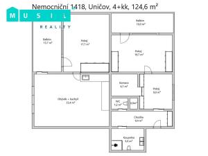 Prodej bytu 4+kk, Uničov, Nemocniční, 101 m2