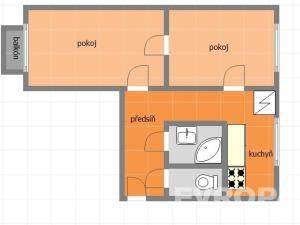 Prodej bytu 2+1, Pardubice, Benešovo náměstí, 57 m2