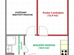 Pronájem kanceláře, Neratovice, Kojetická, 12 m2