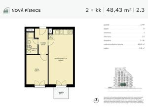 Prodej bytu 2+kk, Praha - Písnice, U bazénu, 49 m2