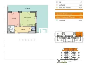 Pronájem bytu 2+kk, Olomouc, Aloise Rašína, 50 m2