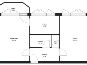 Pronájem bytu 2+1, Brno - Lesná, Nezvalova, 54 m2