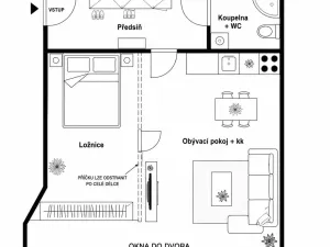 Prodej bytu 2+kk, Praha - Karlín, Březinova, 50 m2