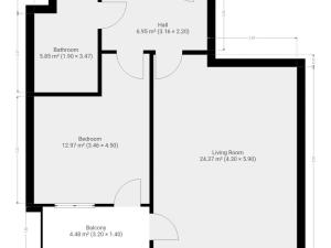 Pronájem bytu 2+kk, Praha - Vysočany, Stejnosměrná, 54 m2