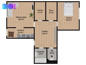 Prodej bytu 2+kk, Praha - Libeň, U svobodárny, 66 m2