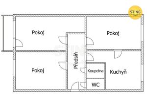 Prodej bytu 3+1, Ostrava, Zelená, 72 m2