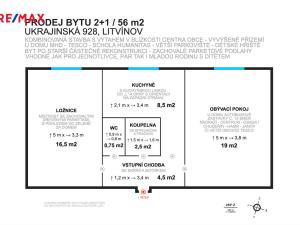 Prodej bytu 2+1, Litvínov - Horní Litvínov, Ukrajinská, 52 m2
