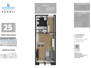 Prodej bytu 1+kk, Praha - Podolí, Sinkulova, 27 m2