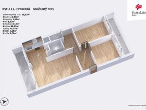 Prodej bytu 3+1, Praha - Libeň, Prosecká, 61 m2
