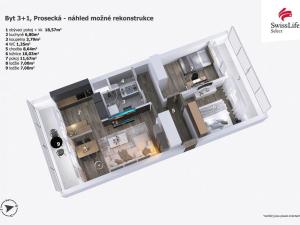 Prodej bytu 3+1, Praha - Libeň, Prosecká, 61 m2