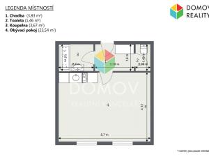 Pronájem bytu 1+kk, Praha - Košíře, Houdova, 32 m2