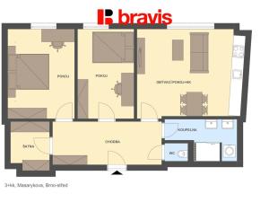 Pronájem bytu 3+kk, Brno, Masarykova, 80 m2
