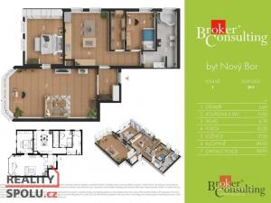 Prodej bytu 3+1, Nový Bor, Palackého náměstí, 115 m2