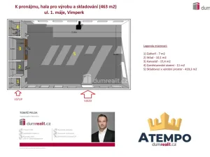 Pronájem skladu, Vimperk - Vimperk II, 1. máje, 463 m2