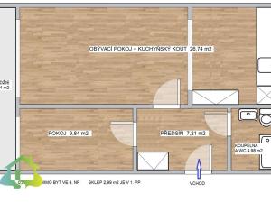 Pronájem bytu 2+kk, Praha, Proutěná, 50 m2