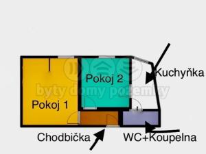 Pronájem bytu 2+kk, Opočno, Baštecká, 50 m2