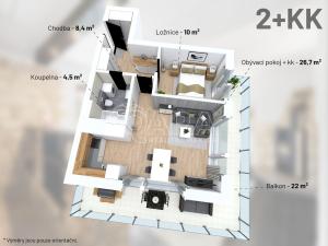 Prodej bytu 2+kk, Jinočany, Emy Destinové, 50 m2