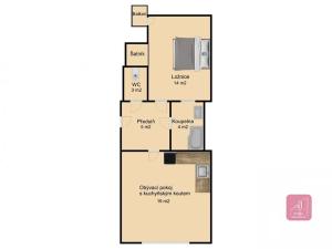 Pronájem bytu 2+kk, Brno, Mojmírovo náměstí, 45 m2