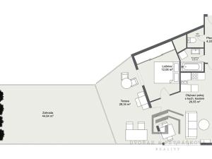Prodej bytu 2+kk, Praha - Hlubočepy, Högerova, 48 m2