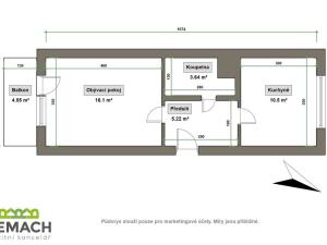 Pronájem bytu 1+1, Uherské Hradiště, Louky, 35 m2