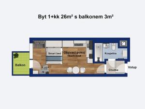 Prodej bytu 1+kk, Praha - Střížkov, Zakšínská, 26 m2