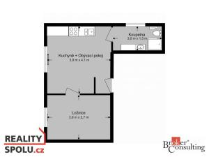 Pronájem bytu 1+1, Vochov, 37 m2