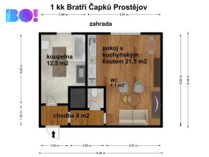 Prodej bytu 1+kk, Prostějov, Bratří Čapků, 39 m2