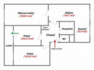 Pronájem bytu 4+1, Praha - Záběhlice, Hlavní, 78 m2