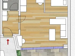 Pronájem bytu 1+1, Praha - Smíchov, Na Valentince, 50 m2