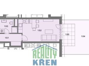 Pronájem bytu 1+kk, Roztoky, Lederova, 34 m2